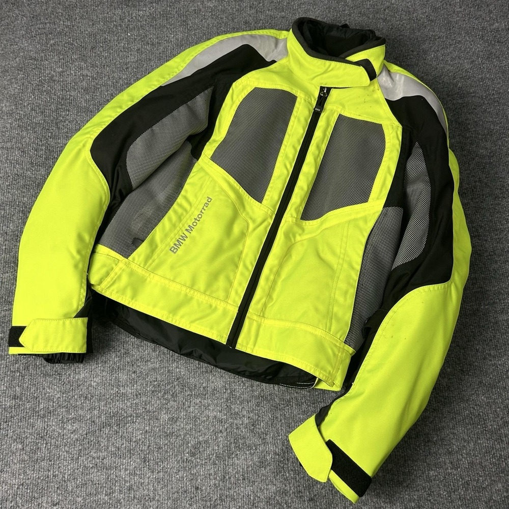 BMW Motorrad Jacket Womens 42 Yellow AirShell Mesh Motorcycle Reflective Hi Vis